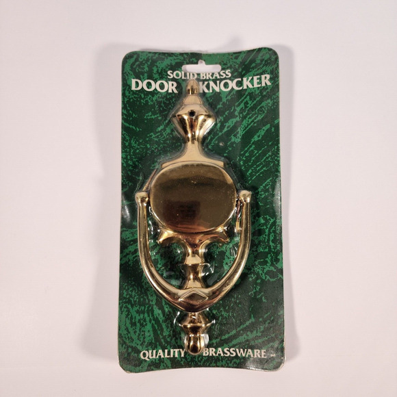 Vintage Solid Brass Classic Door Knocker with Hardware 8" tall Brand New (9) - Picture 6 of 6